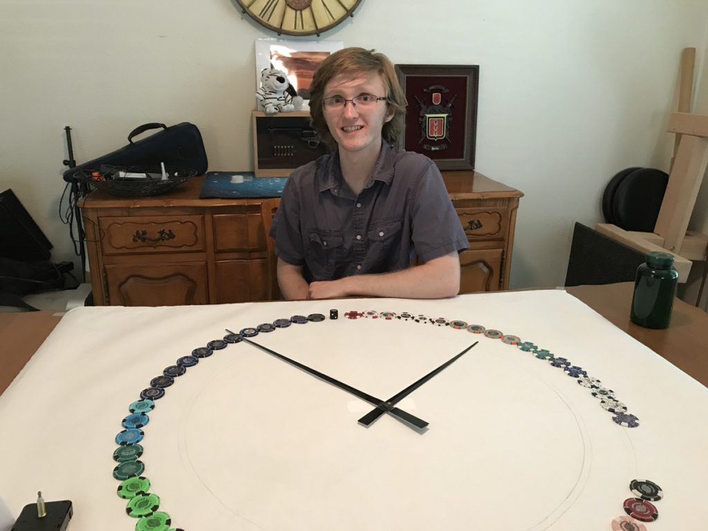 Ben with paper clock