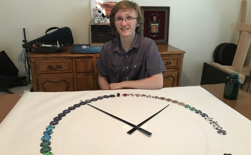 Ben with paper clock