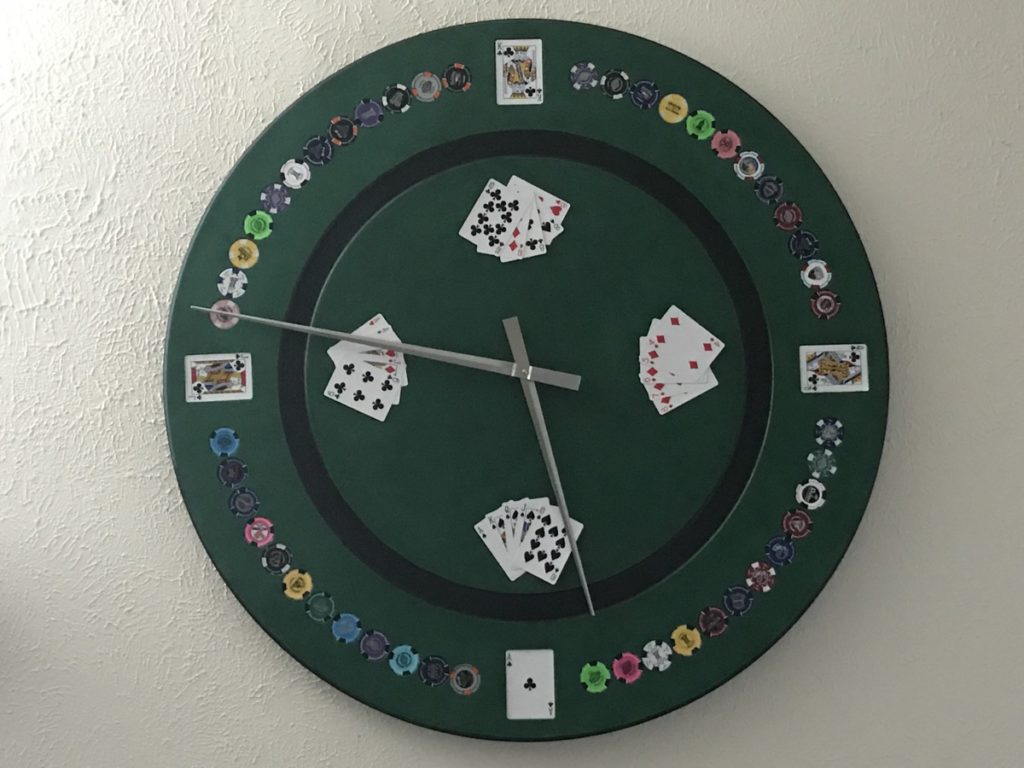 The Harley Davidson Poker Chip Clock